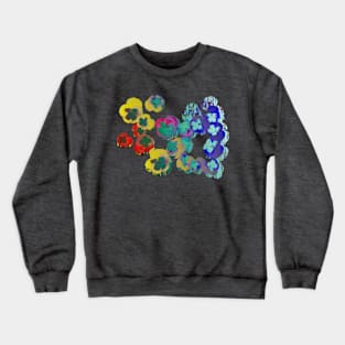 Abstract Collage of Pansies Crewneck Sweatshirt